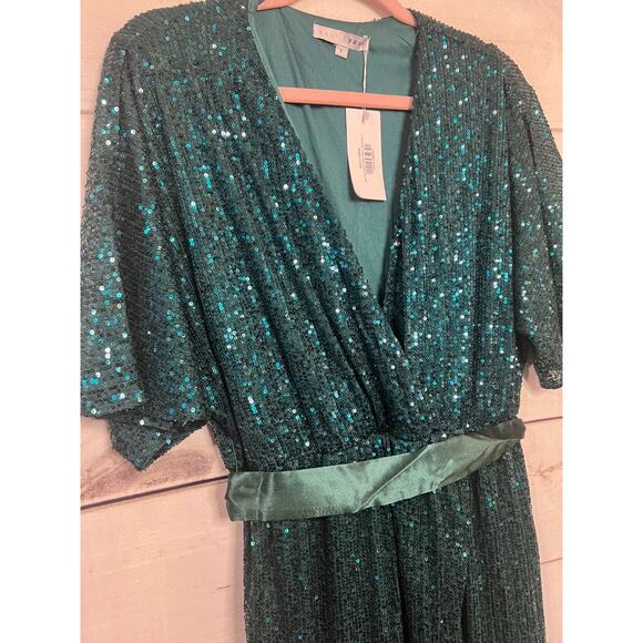 Baltic Born Size LG Green Sequins Maxi Dress NWT Holidays Classy - Picture 5 of 5